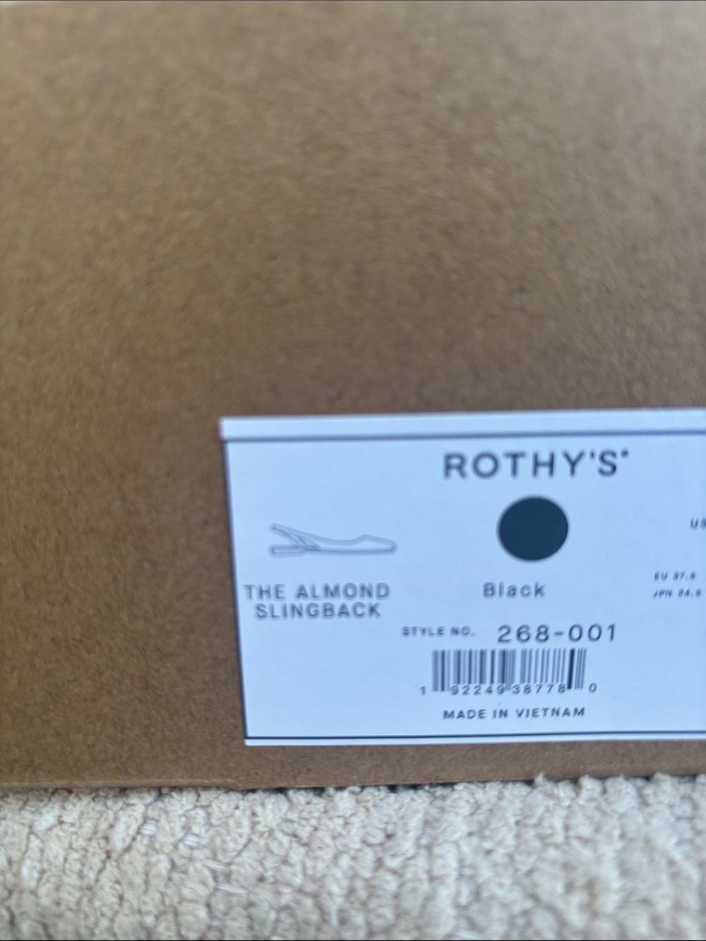 Rothy's Black Knit Pointed Slingback Flats with Blue Trim - Picture 5 of 5